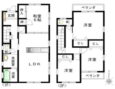 橿原市城殿町中古一戸建て物件の図面