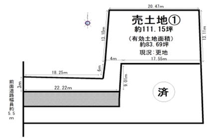 葛城市林堂土地物件の図面
