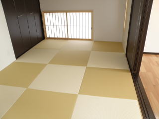 畳の色を工夫しました